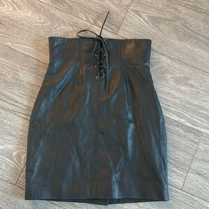 Cynthia Rowley Leather high waist mini skirt
